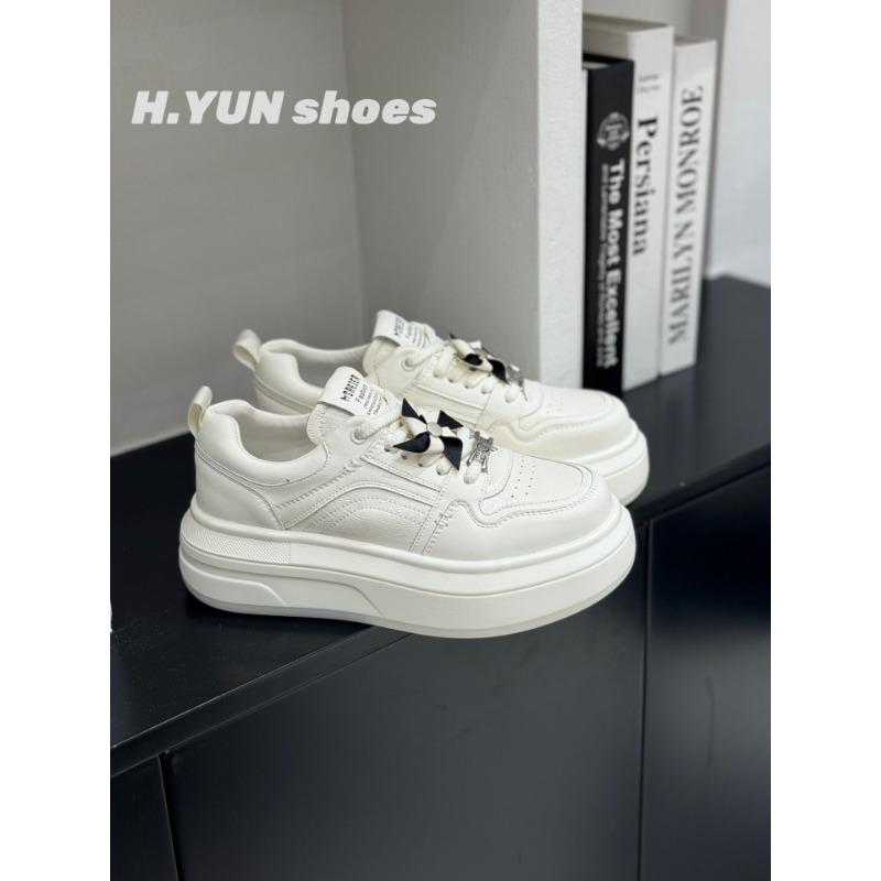 

Leather platform white shoes women s versatile casual sports board shoes heightening muffin shoes tide 35 белый