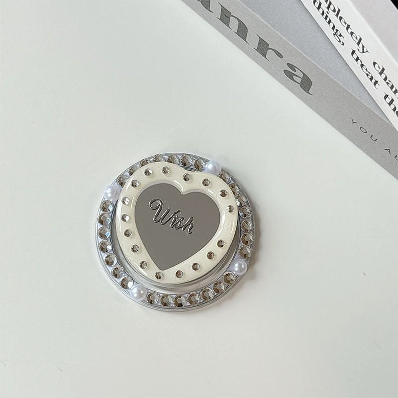 

Love Acrylic Lenses Rhinestones Magnetic Suction Mobile Phone Airbag Holder Light Luxury Korean Ins Style Ring Gift Women