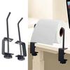 Clamp On Metal Paper Roll Holder for Table Edge Use, Black Desk Rack for Wrapping Paper, Kraft Rolls, Studio Tables and Craft Work