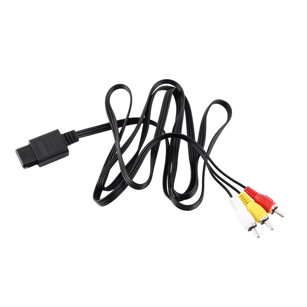 AV Composite Cable  Video  Cord for  N64 with  Thick Flexible Jacket Color Coded Connectors 1.8m Length