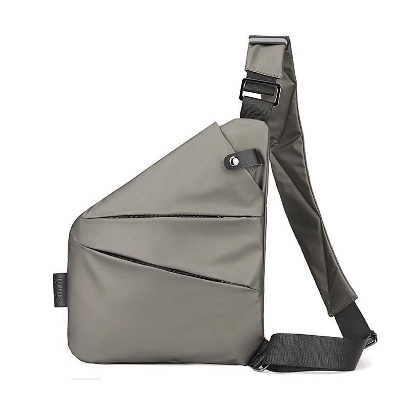 Right Shoulder Gun Bag, Nylon Breast Bag, Men'S Lightweight, Simple And Large-Capacity Messenger Bag, Casual Close-Fitting Shoulder Bag.