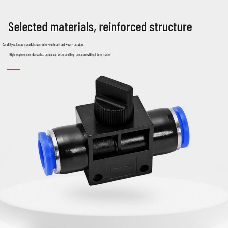 Pneumatic Air Hose Quick Connector with Bleed Valve Switch (HVFF-4/6/8/10/12mm) - White