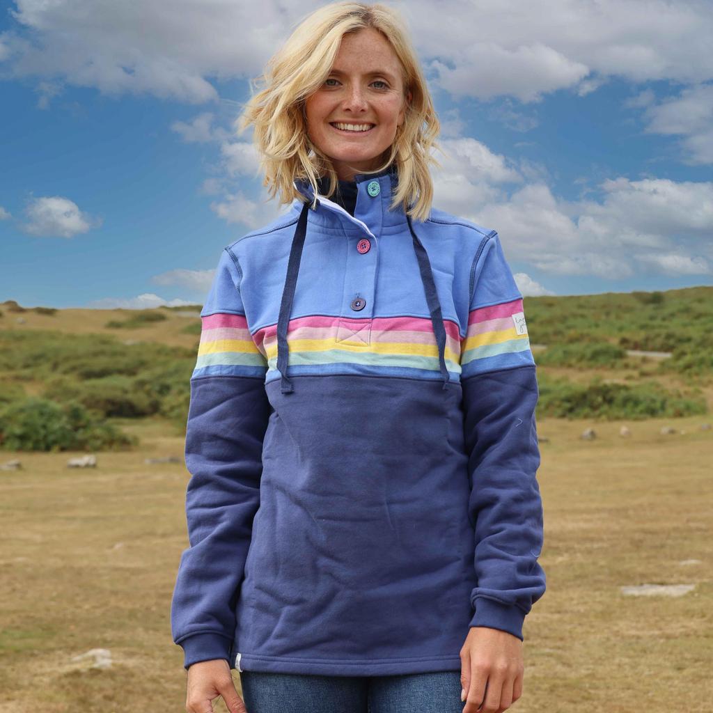 Lazy Jacks Womens/Ladies Prism Button Neck Sweatshirt