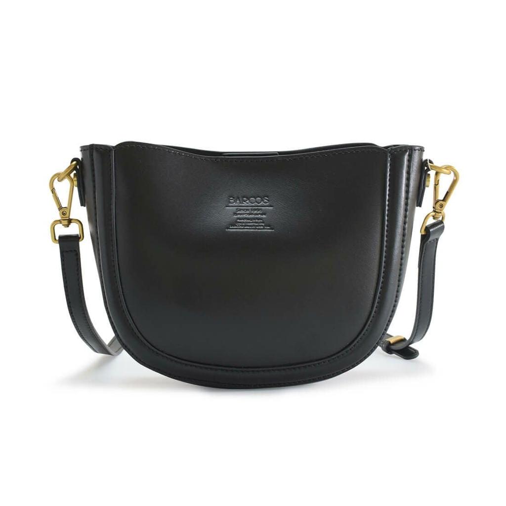Barcos Classic Mini Shoulder Bag, Smooth Leather, Adjustable Length, Smartphone Pouch, Women's, Brown