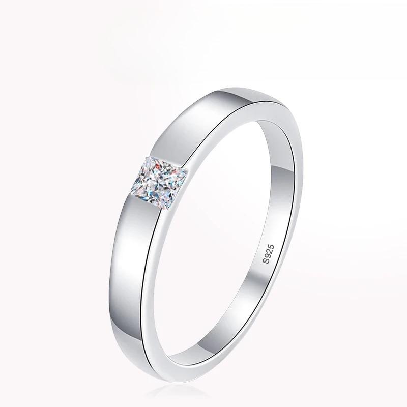 Tezzc Moissanite Wedding Party Ring for Women Men Sterling Silver with Gold Plated Lab Diamond Rings with Certificates