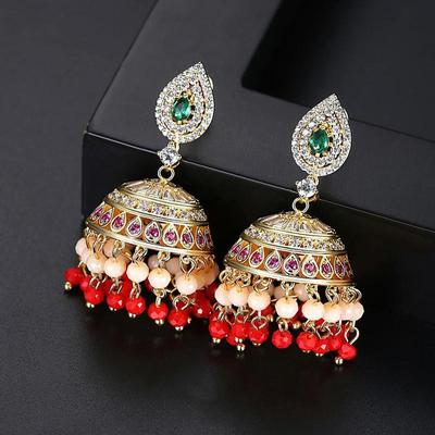 WWJ Koninklijk Goudkleur Inleg Zirkonia Handgemaakte Kwast Hangende Oorbellen