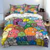 Colorful Monsters Cartoon Decoration Set Exquisite Three-Piece Bedding Set Gift For Kids And Adults