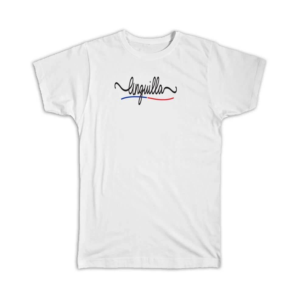 Gift T-Shirt : Anguilla Flag Colors Anguillan Travel Expat Country Minimalist 3XL