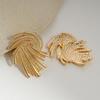 Unique Metal Twist Geometric Big Stud Earrings for Women New Fashion Romantic Gold Color Earrings Jewelry Valentine's Day Gifts