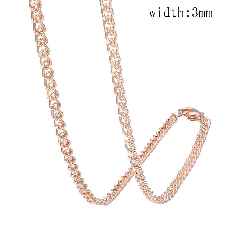 FJ 12 Zodiac Sign 585 Gold Color Constellation Rose Pendants Capricorn/Gemini Twisted + 50cm Chain Women Men Zircon