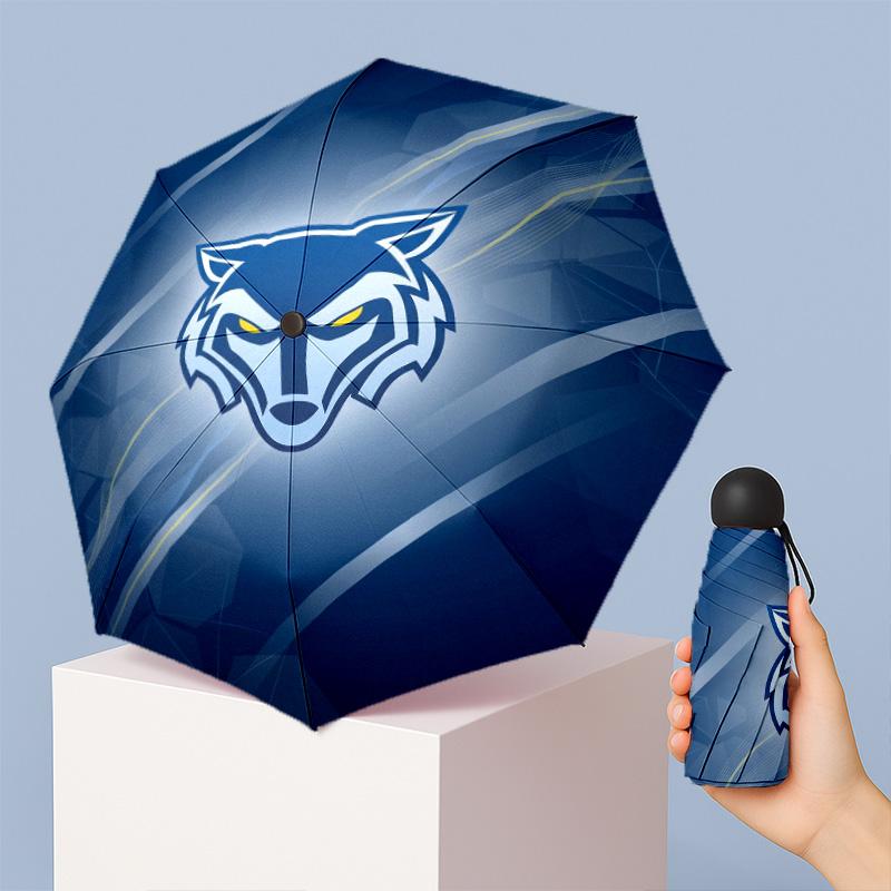 Warrington Wolves Printed 5?Fold Mini Umbrella 8?Rib Windproof Compact Umbrella For Women Pocket Carry