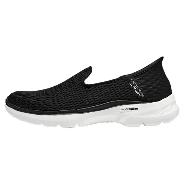 (WMNS) Skechers Go Walk 6 Shoes Black White Women s 896236-BKW EU 35