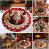 Imitation Cashmere Christmas Round Carpet 3D Special-shaped Santa Claus Floor Mat  Home Decor