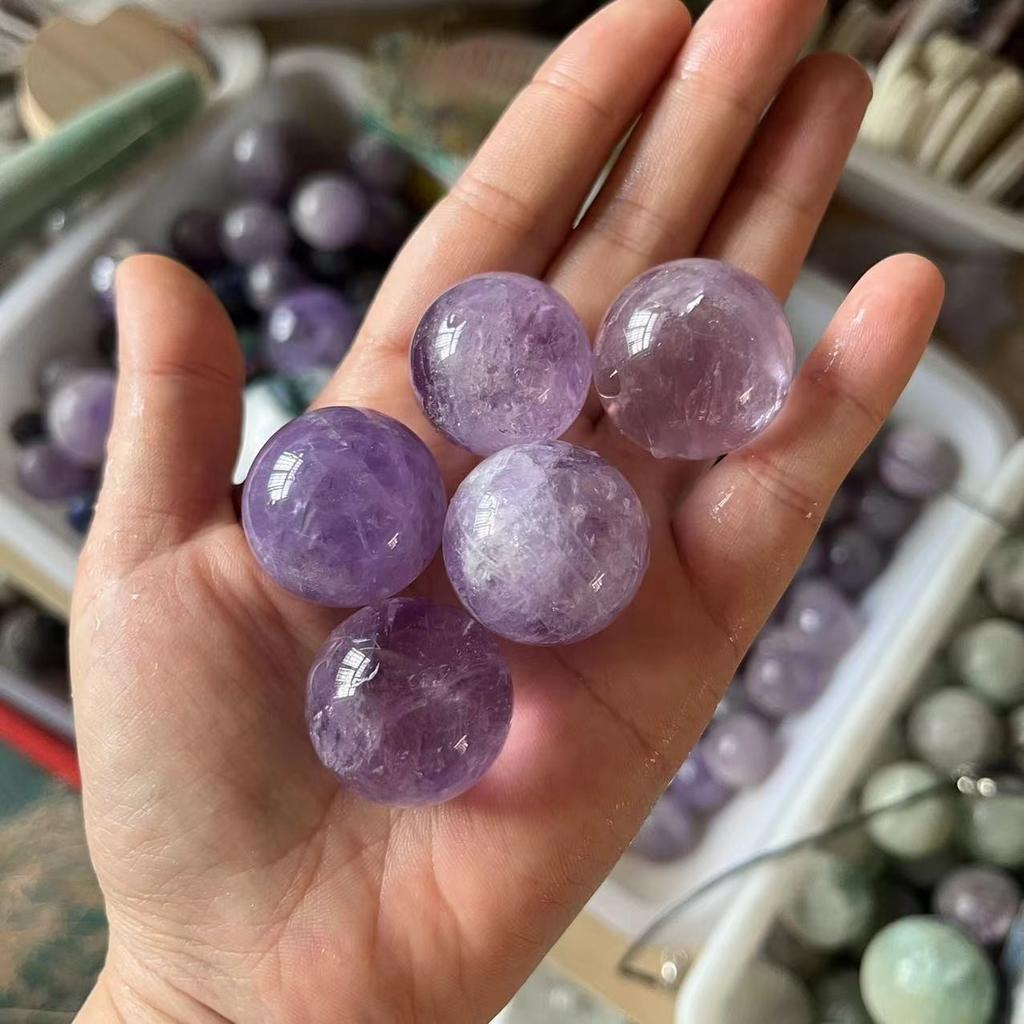 1 Stück Natürlicher Amethyst Quarzstein Kugel Kristall Fluorit Kugel Heilstein
