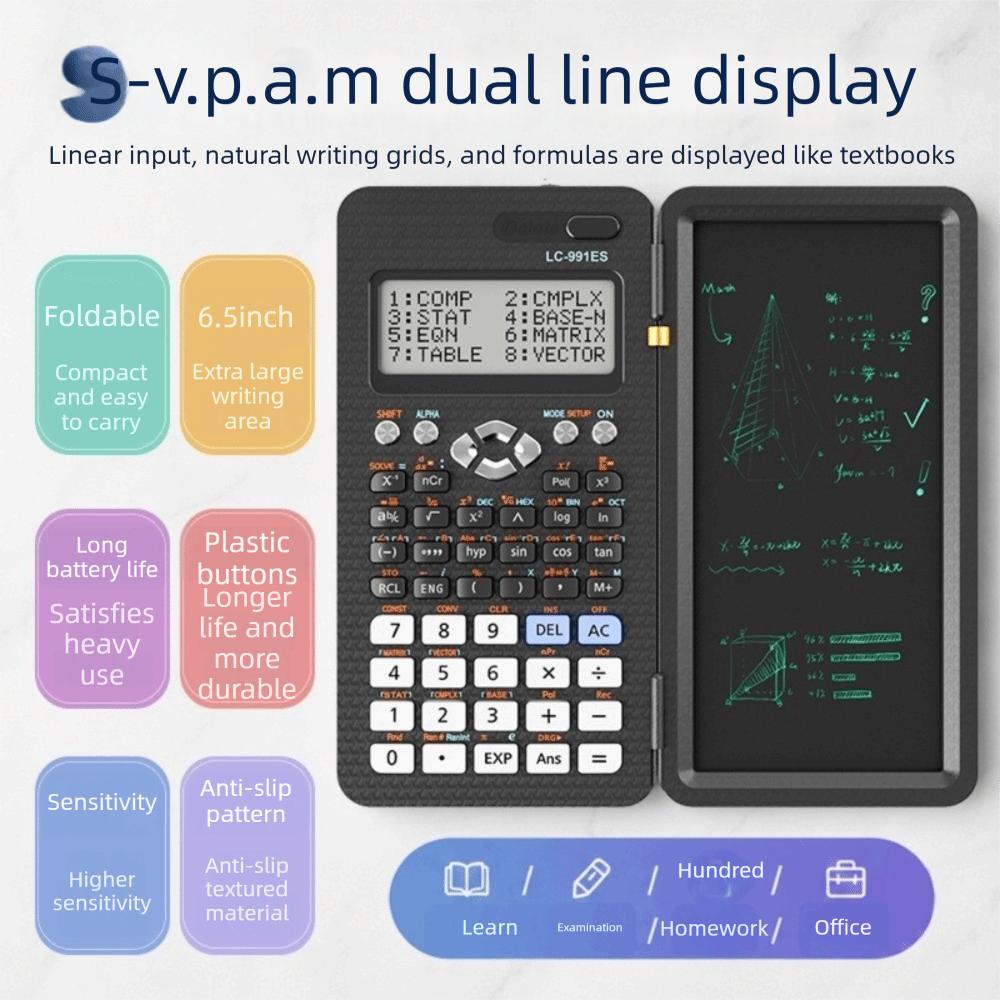 LCD Scientific Calculator Writing Pad Function Calculator Foldable Calculator Office