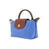 Longchamp Le Pliage 17 Short Handle Snap Button Zipper Closure Recycled Canvas With Leather Trim Tote Bag Women Tote Bag Blue 34175089P78
