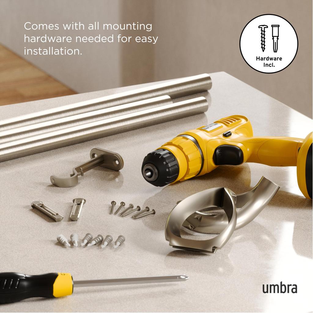 Official Umba Loop Curtain Nickel Rod,