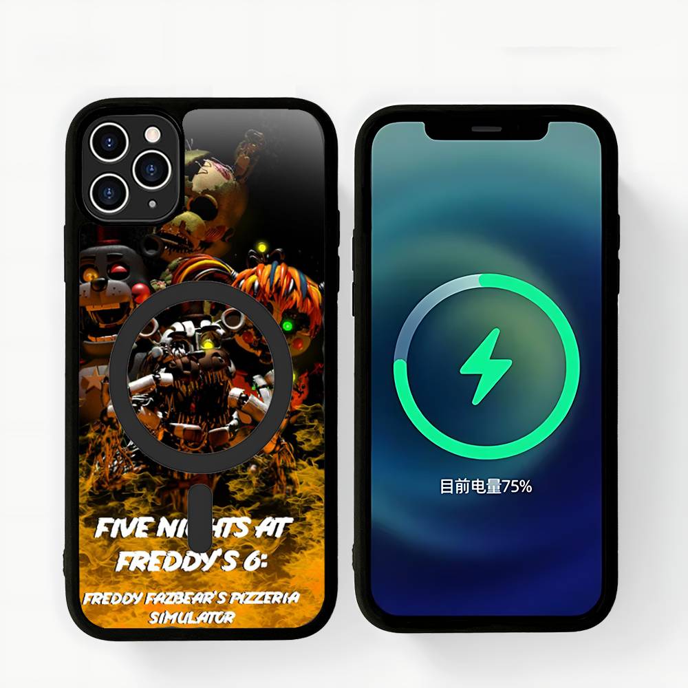 Amine Fnaf Five-nights-At-Freddys Magnetic Matte Phone Case For IPhone 16 17 15 14 13 12 11 For Magsafe Wireless Charge Cover