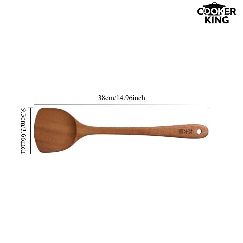 Ebony wood spatula, household use, unpainted, unwaxed, extended, heat-resistant, non-stick cooking spatula.