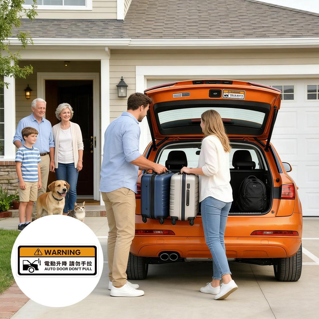 Car Sticker For Door Vehicle Tailgate Warning Supplies Trunk Warning Sticker For Fleet Managers Drivers SUVs Parking Lot Garage