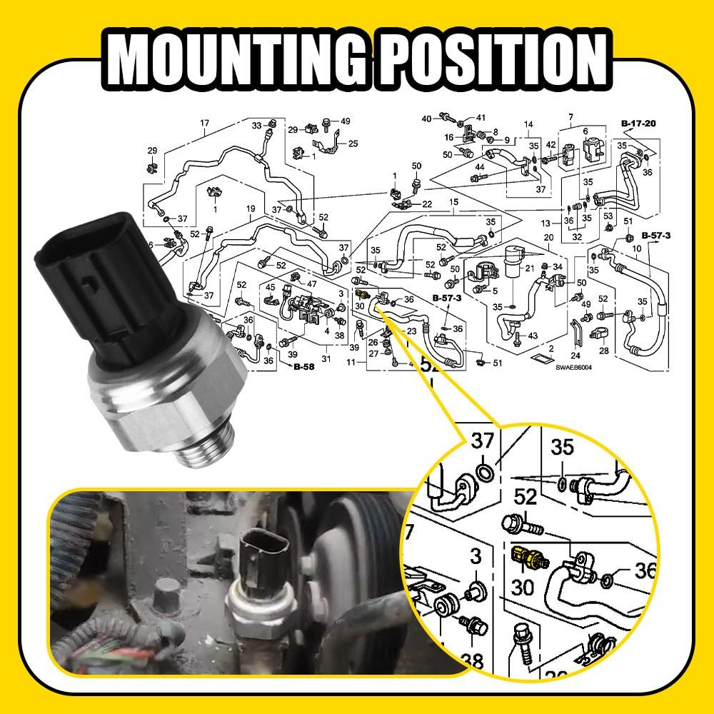 A/C Pressure Switch Sensor For Honda Acura 80450-SFE-003 80450-T2F-A01 92CP20-3