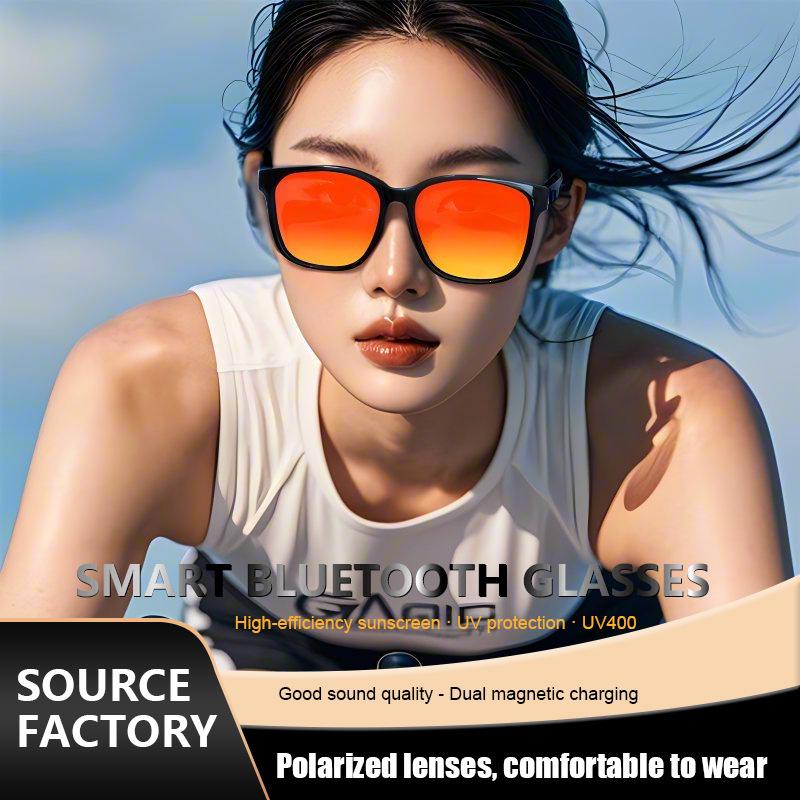 Bluetooth Smart Sunglasses with Music, Calls, Navigation, UV400 Protection, and Polarized Replaceable Lenses