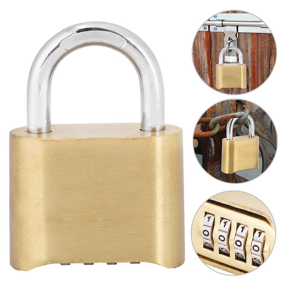 4 Dail Digit Rust Proof Brass Password Lock Combination Padlock Warehouse Cupboard Door Locks