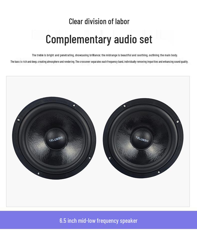 6.5" 2-Way Car Door Speaker Set for Audio Upgrade