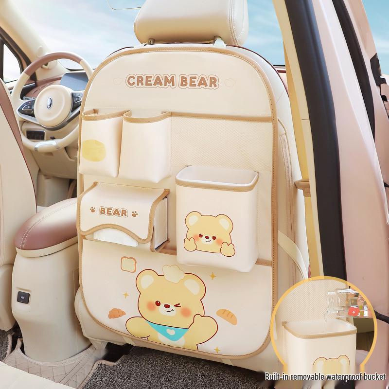 Cartoon Autositz Rückenlehnentasche: Multifunktionale Trittmatte & Aufbewahrungstasche