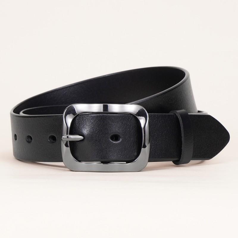 Womens Genuine Leather Belt With Pin Buckle Slim Fit Casual Vintage Waistband Jeans Trousers