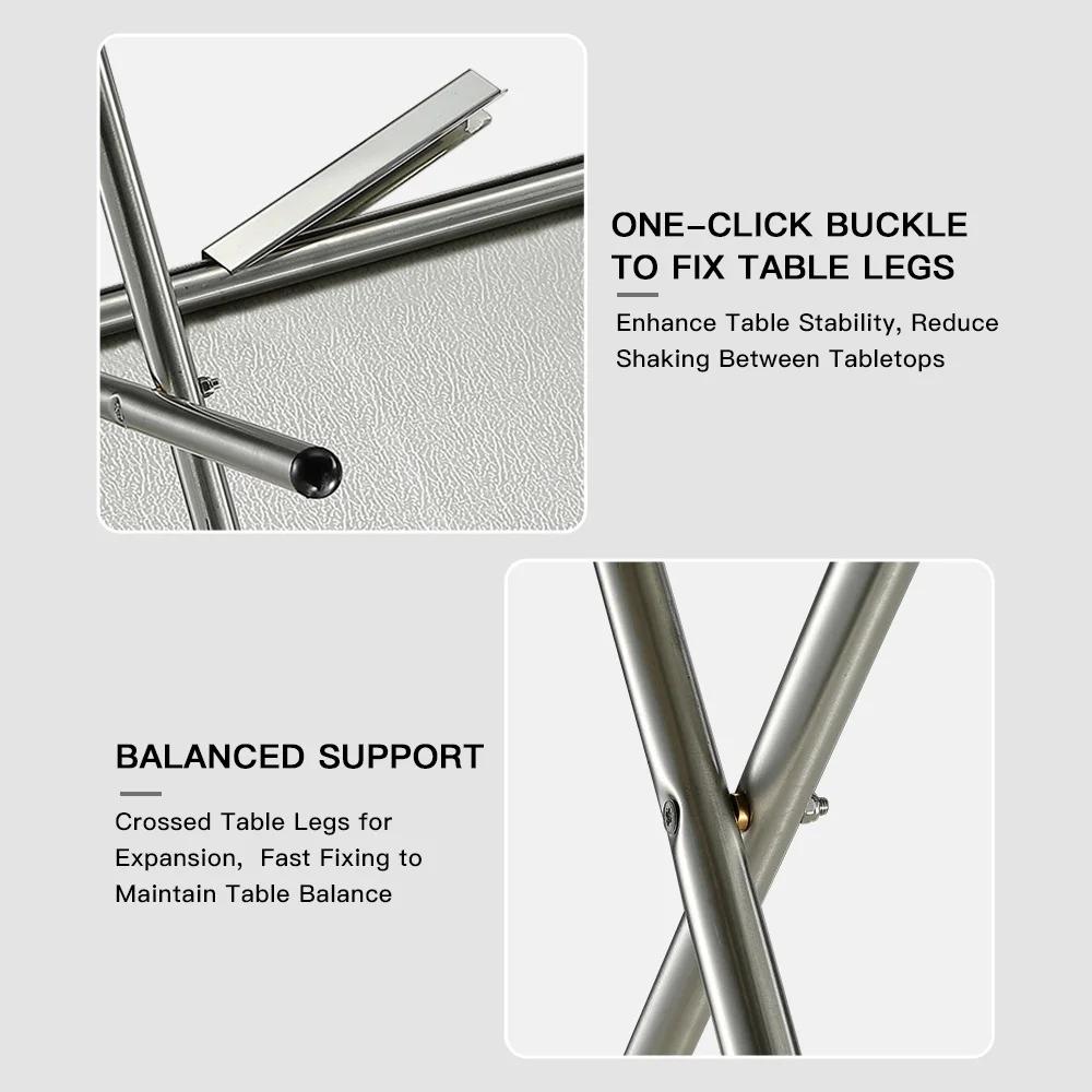 Small Steel Table Easy to Store High-Temperature Resistant Pleasing Quick Installation Stainless Steel Tabletop Foldable