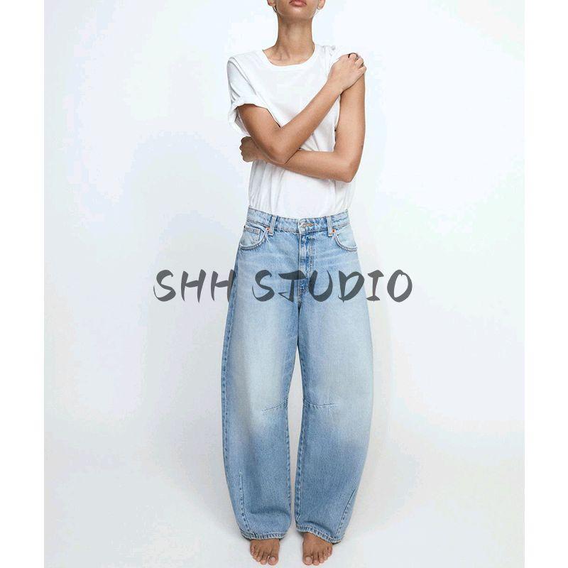 Spring New Women clothes Mid-Waist Balloon Version Baggy jeans 5575244 8727040 4730041