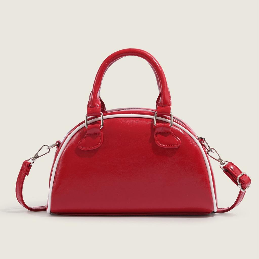 New Autumn and Winter Women's Niche Splicing Portable Pillow Bag High-end Handbag Crossbody Boston Bag