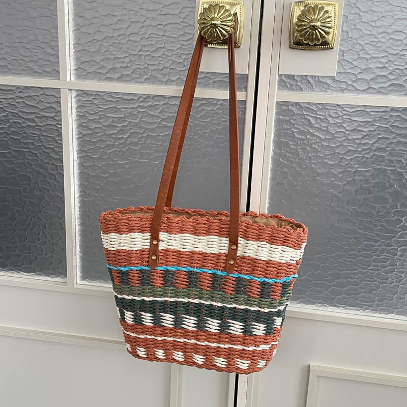 

2026 Универсальная плетёная сумка на одно плечо для пляжа, отпуска, поездок на работу и повседневной носки - Женская мода.