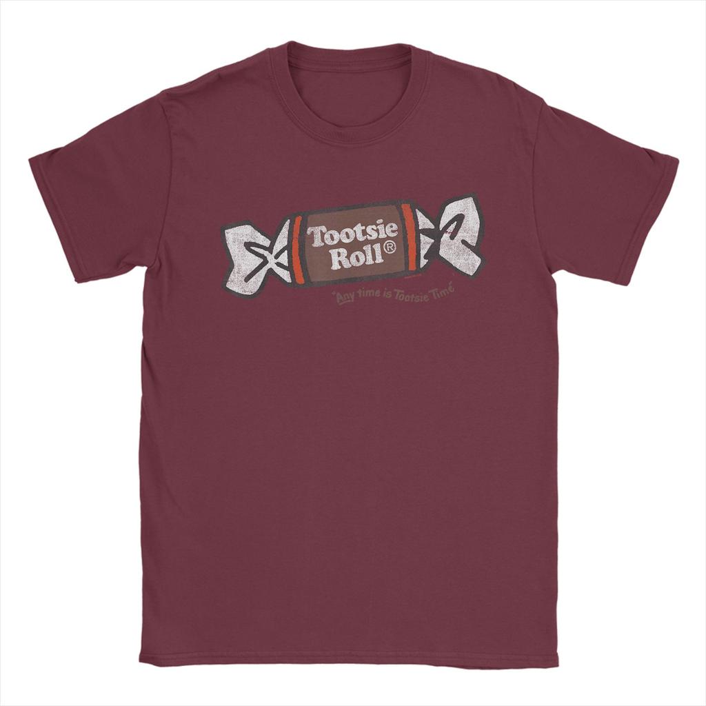 Tootsie Roll Retro Sketched Wrapper Candy T Shirts Men Vintage T-Shirt O Neck  Tee Shirt Short Sleeve Clothing Plus Size
