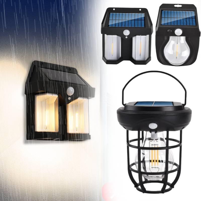 Lamp Solar Outdoor Motion Sensor Tungsten Filament Wall Light Garden Waterproof