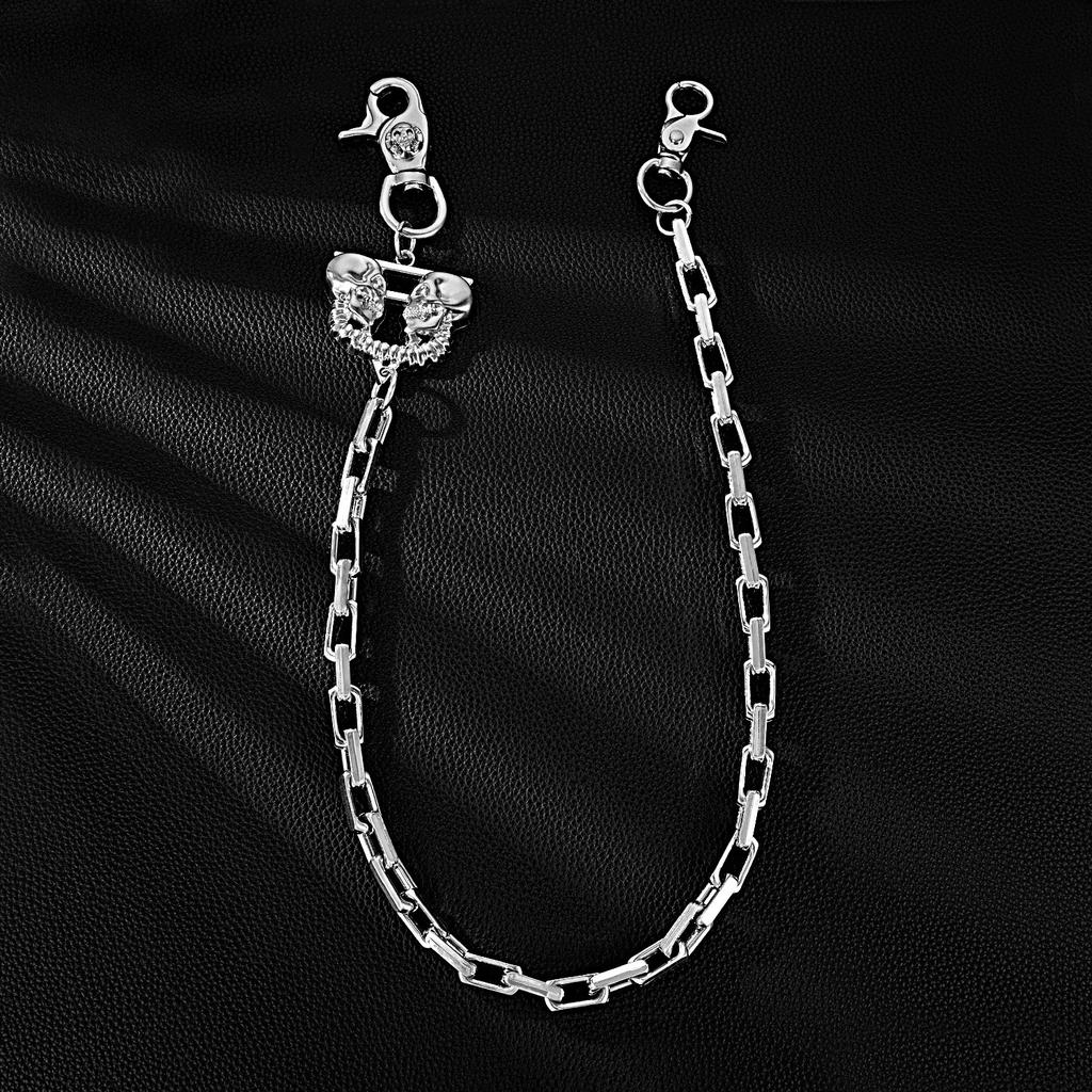 Double Skull Chain Waist Chain Jeans Pendant Hip Hop Pendant