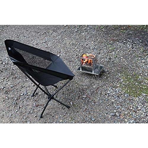 CAPTAIN STAG Outdoor Table Bonfire Table Stainless Steel Solo Table Width 295 x Depth 215 x Height 95mm Compact Foldable Storage Case Included UC-556