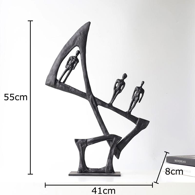 Abstract Figures Statue Desk Decoration Minimalism Athlete Character Sculpture Metal Crafts Ornaments Room Aesthetics Decor