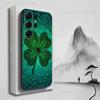 Four Leaf Clover Lucky Art Phone For Samsung S25,S10,S20,S10,S21,S9,S24,S23,Ultra,FE,Plus,Lite,Soft Silicone Black Cover