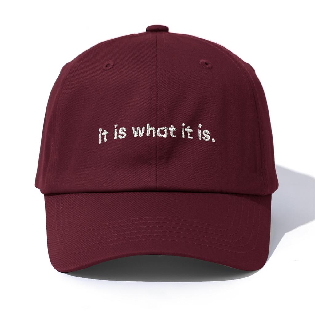 1pc It Is What It Is Embroidery Baseball Cap for Adults,Minimalist Retro Style Casual Soft Adjustable Dad Hat,Perfect As Gift