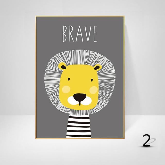 

Скандинавская декоративная живопись, современный мультяшный медведь, слон, лев, воздушный шар, детская комната, подвесная картина с животными, холст, настенное искусство 21*30cm