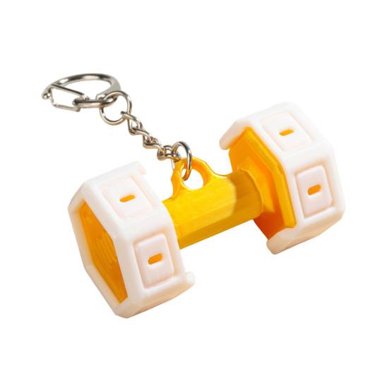 

Keychain Pendant 3D Printed Dumbbell Charm Gym Keyring Sports Style Fitness Key Holder Backpack Accessories жовтий