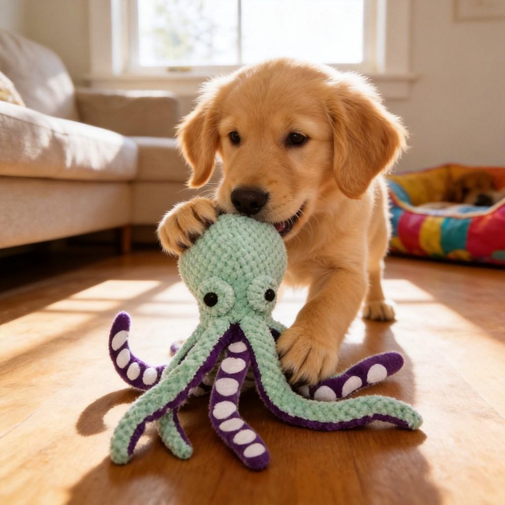 Pluche Octopus Knaagspeeltje Met Geluid Voor Hondentraining En Tandgezondheid