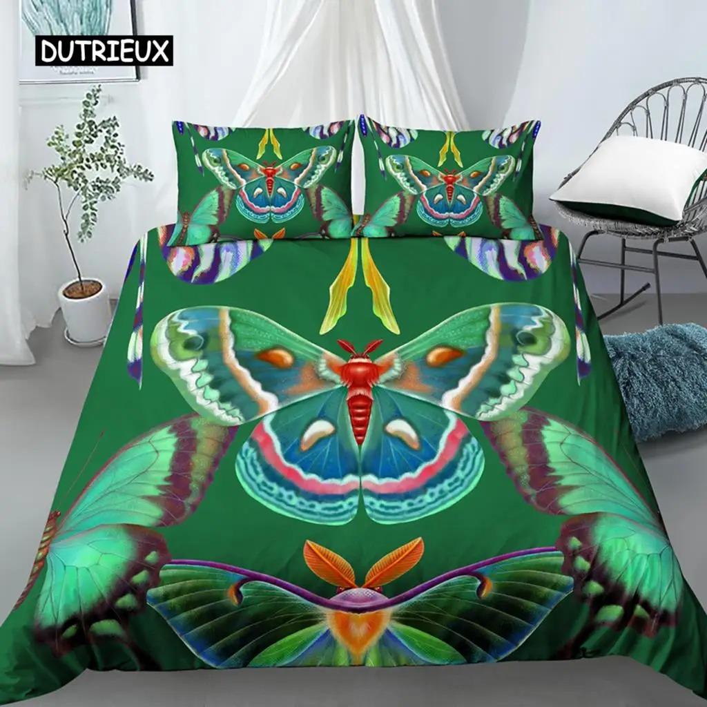 Boho Butterfly Duvet Cover Set Sun and Moon Hippie Soft King Queen Size Bedding Set with Pillow Case 23pcs Soft Quilt Cover