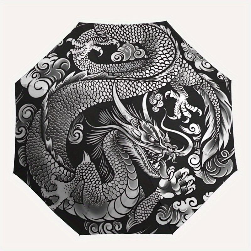 

1pc Dragon Artwork Automatic Open/close Folding Umbrella, Compact Portable Travel Umbrella, Perfect Birthday/Christmas yy250807203