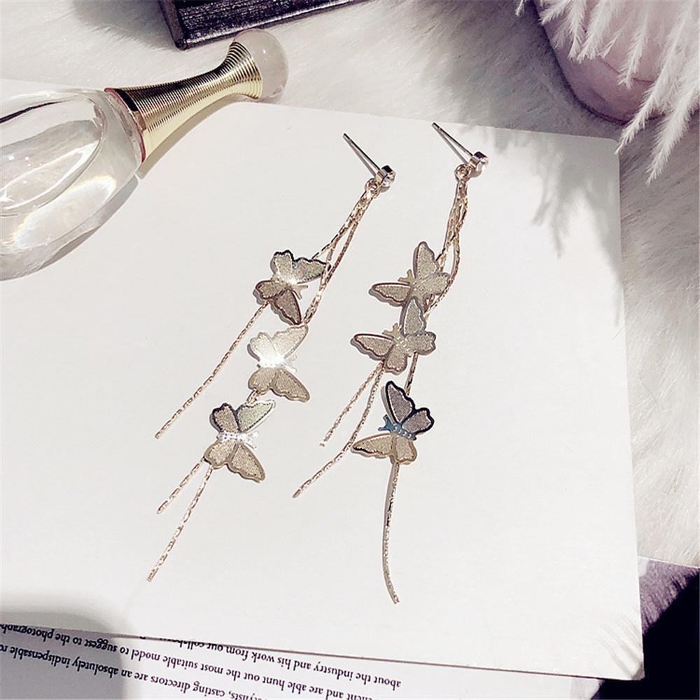 Sexy Ear Pin Long Tassel EarringsPendant Earrings All-match Personality Butterfly Long Tassel Earrings