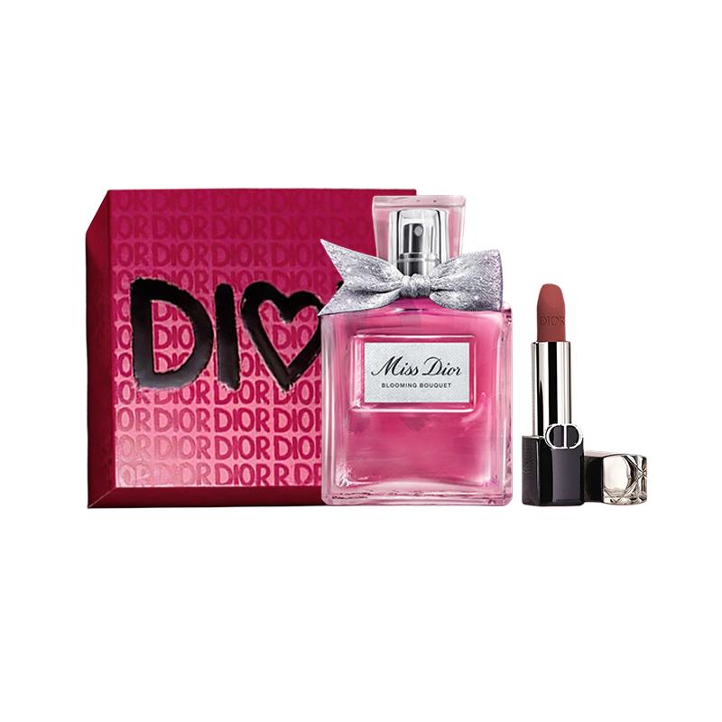 DIOR Perfume Two-piece set: Huayang Women s Eau de Toilette 50ml + Blue Gold Lipstick #688 3.4g чёрный
