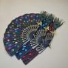 Exquisite Peacock Feather Folding Fan Chinese Style Dance Hand Fans Wedding Party Decor