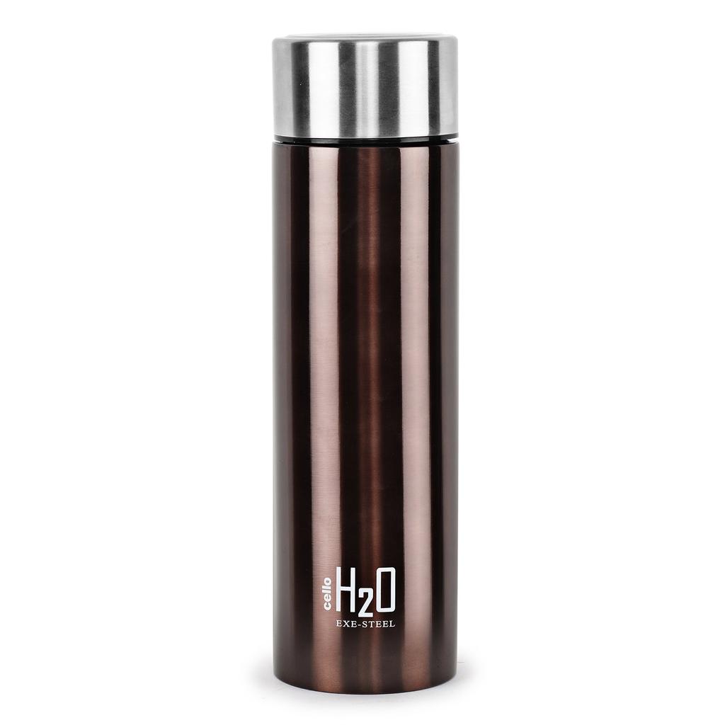 Cello Stainless Steel Leakproof Water Bottle 1000ml Brown For Gym Travel Office